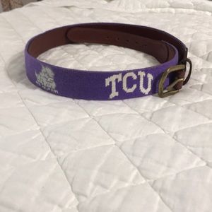 Smathers & Branson Needlepoint Belt TCU